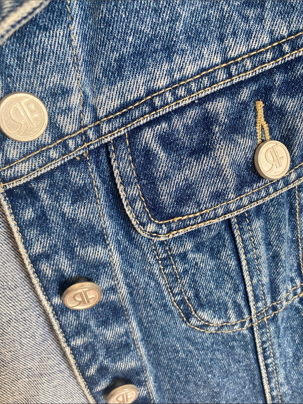 Vintage Rafaella Jeans Women’s Y2K Denim Vest with Ribbed Collar Size M - Picture 3 of 6